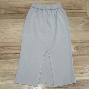 Double Zero Gray Knit Front Slit Women's Skirt